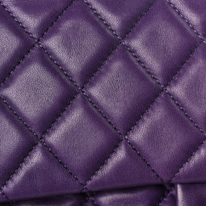 Chanel Lambskin Quilted Medium Double Flap Purple 7 of 9