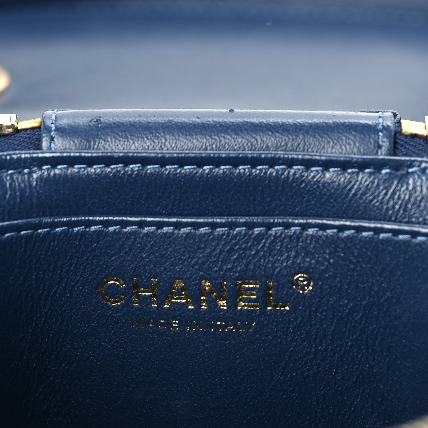 Chanel Lambskin Quilted Trendy Vanity Case Blue 6 of 9
