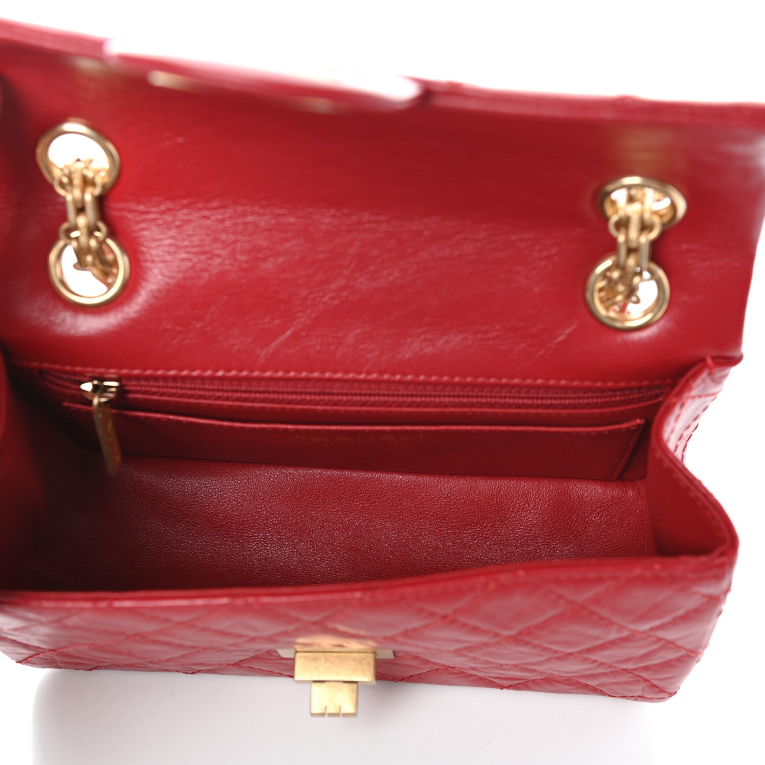 Chanel Aged Calfskin Quilted 2.55 Reissue Mini Flap Red 5 of 9