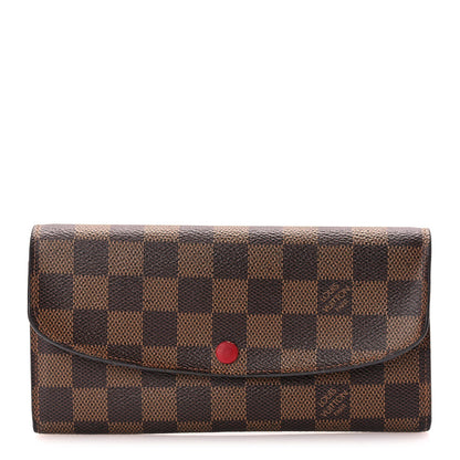 Louis Vuitton Damier Ebene Emilie Wallet Red 1 of 7
