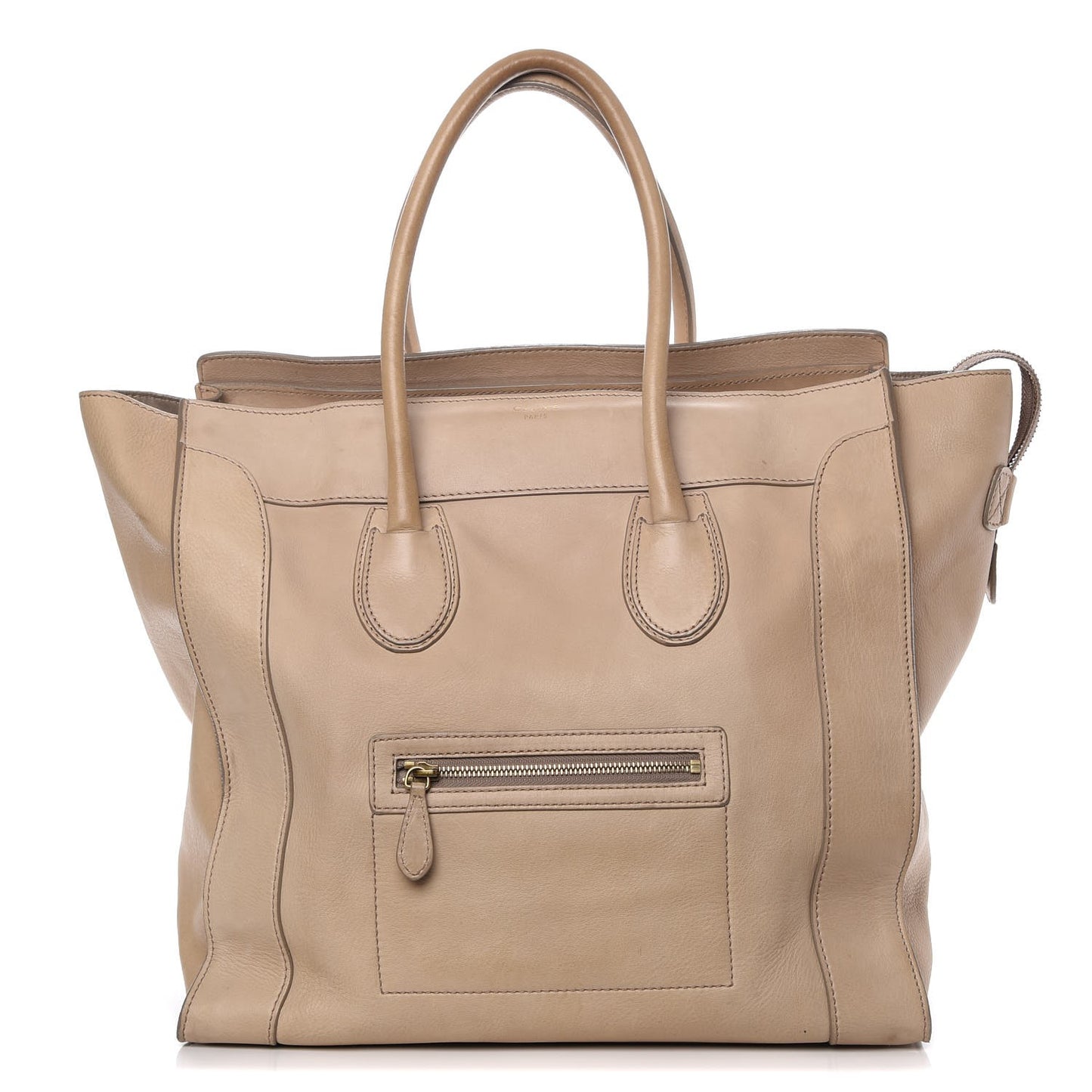 Drummed Calfskin Medium Luggage Camel