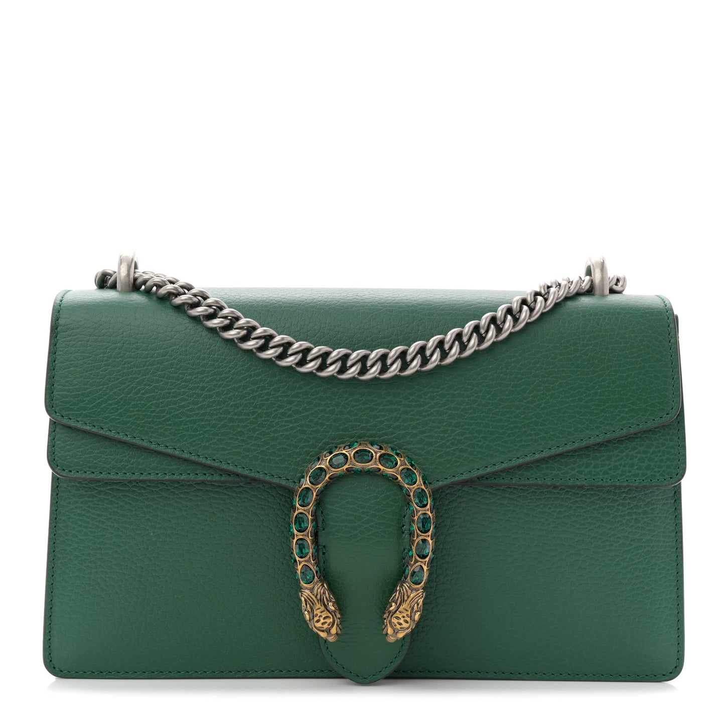 Pebbled Calfskin Small Dionysus Shoulder Bag Emerald