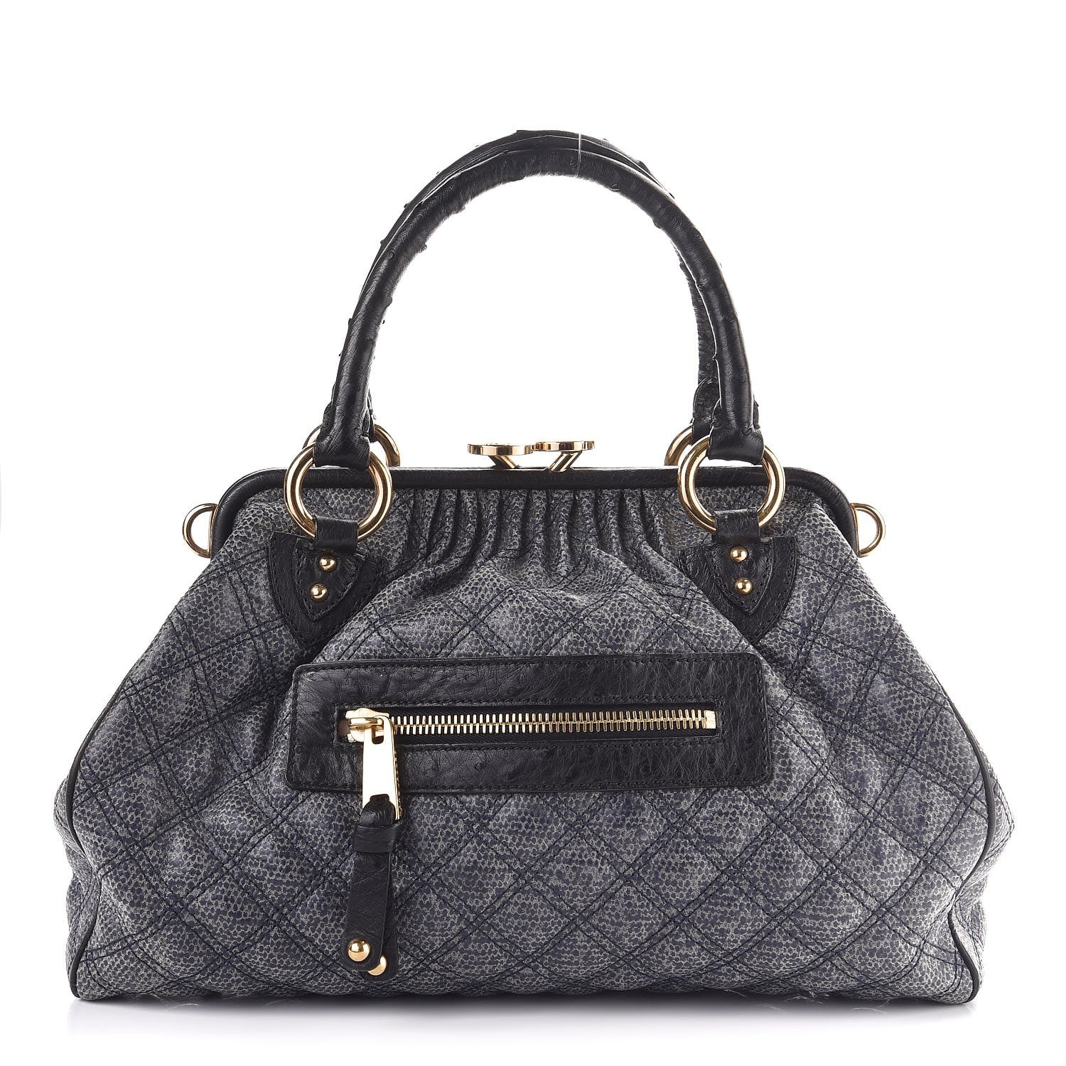 Marc Jacobs Juta Ostrich Stam Tote Navy 1 of 8