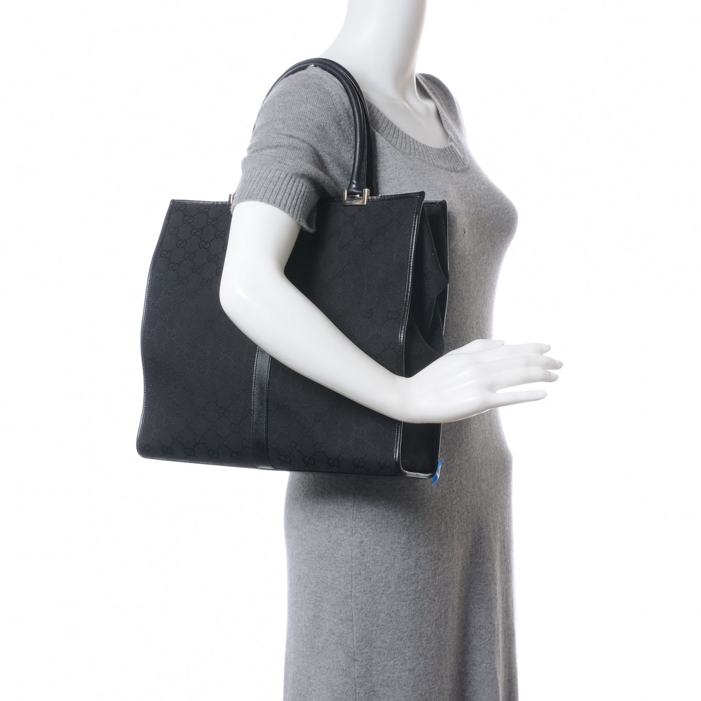 Canvas Monogram Shoulder Bag Black