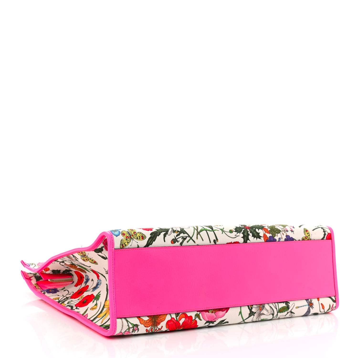 Gucci Canvas Large Flora Tote Pink Multicolor Fuchsia 4 of 10