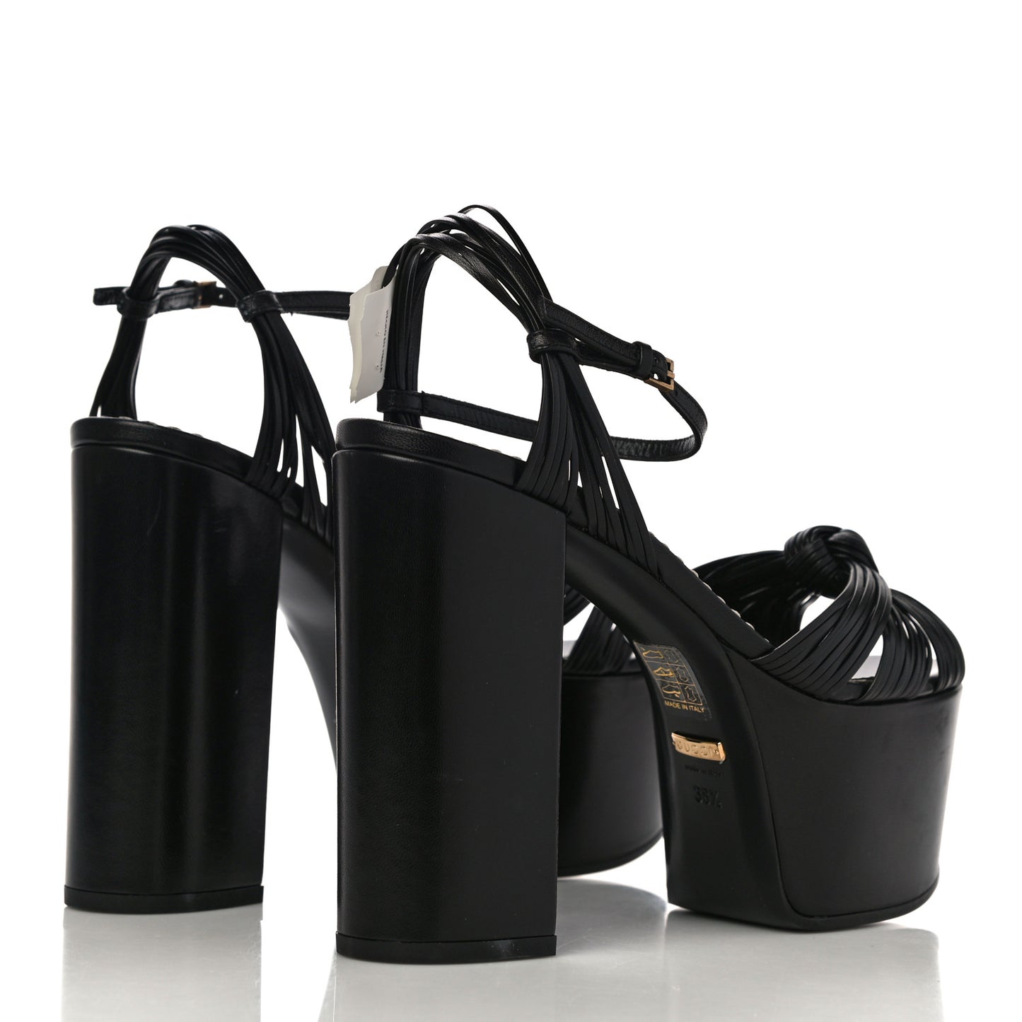 Malaga Kid Crawford Knotted Strap Platform Sandals 38.5 Black