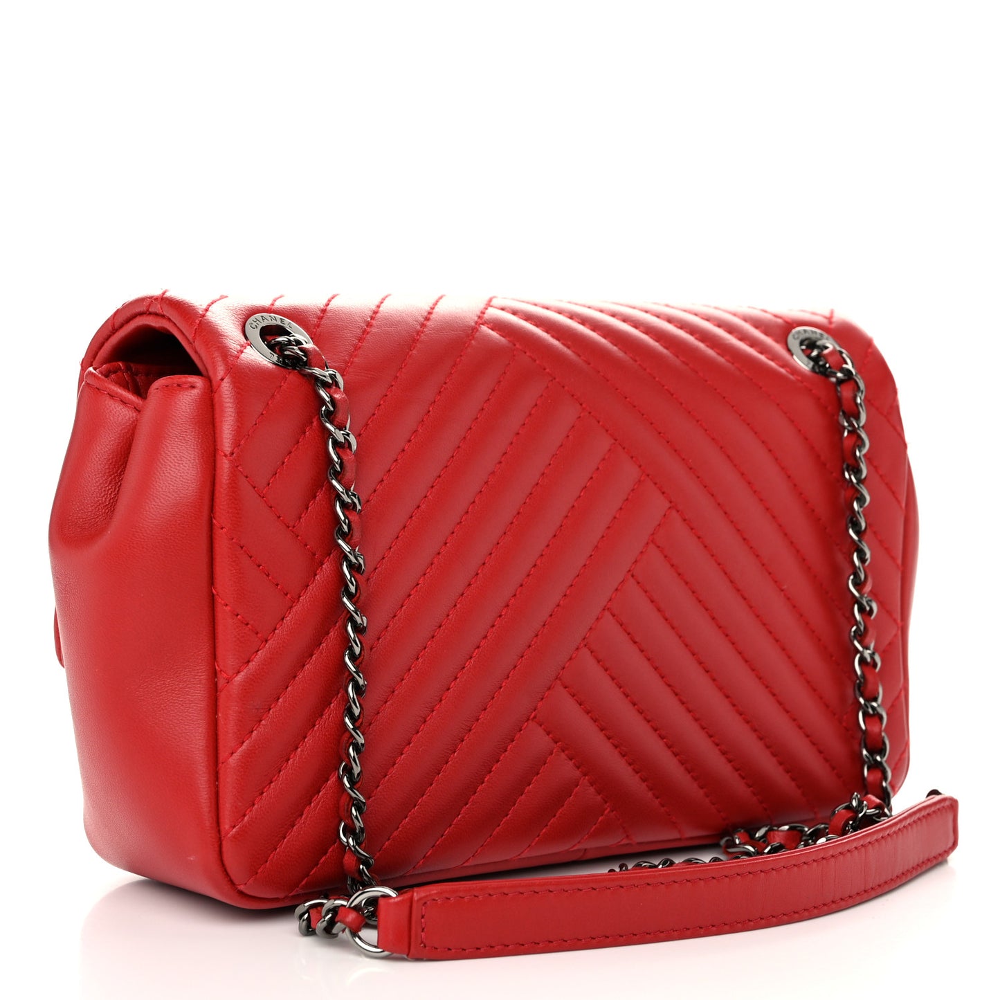 Lambskin Small CC Crossing Flap Red