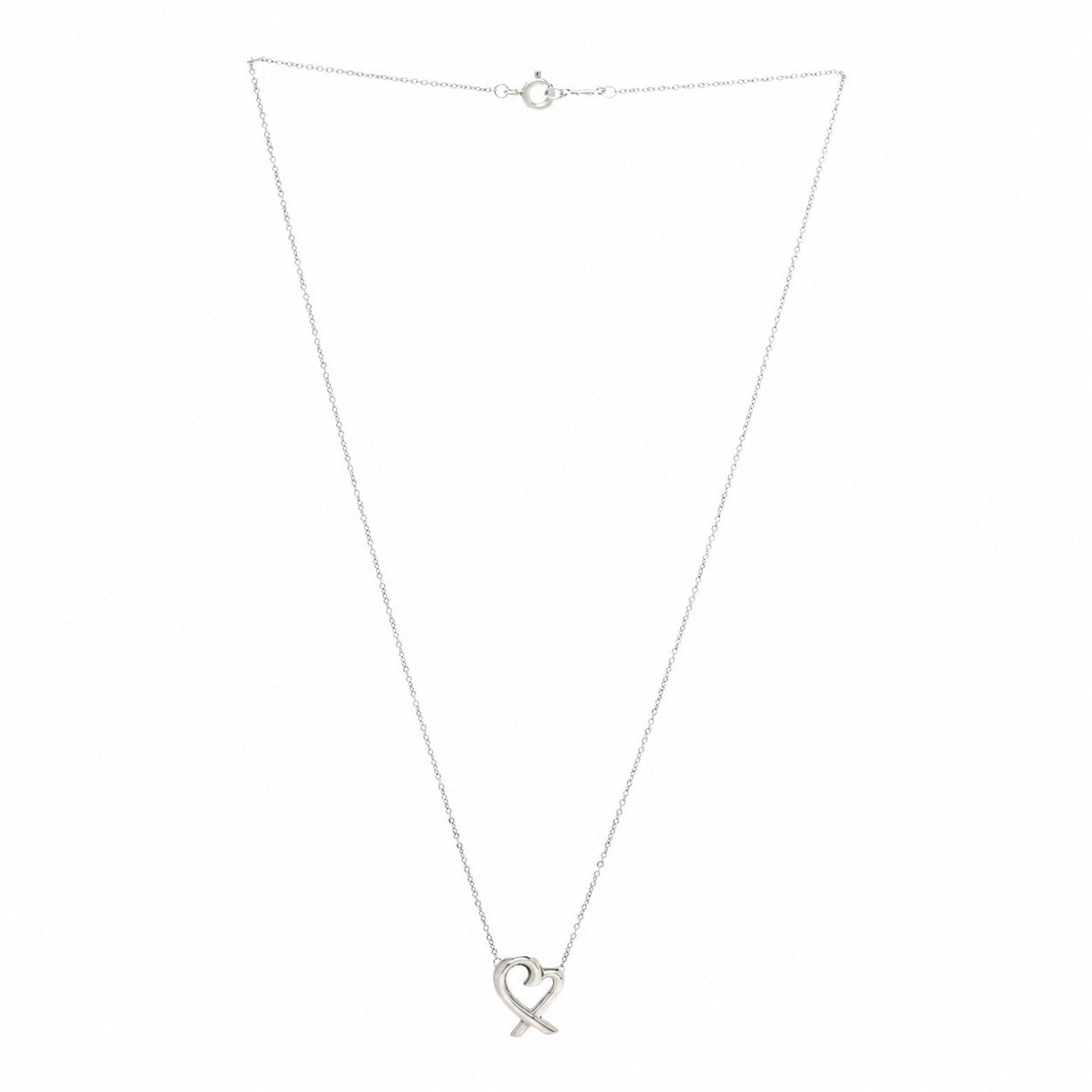 Sterling Silver Mini Paloma Picasso Loving Heart Drop Pendant Necklace Bracelet Set
