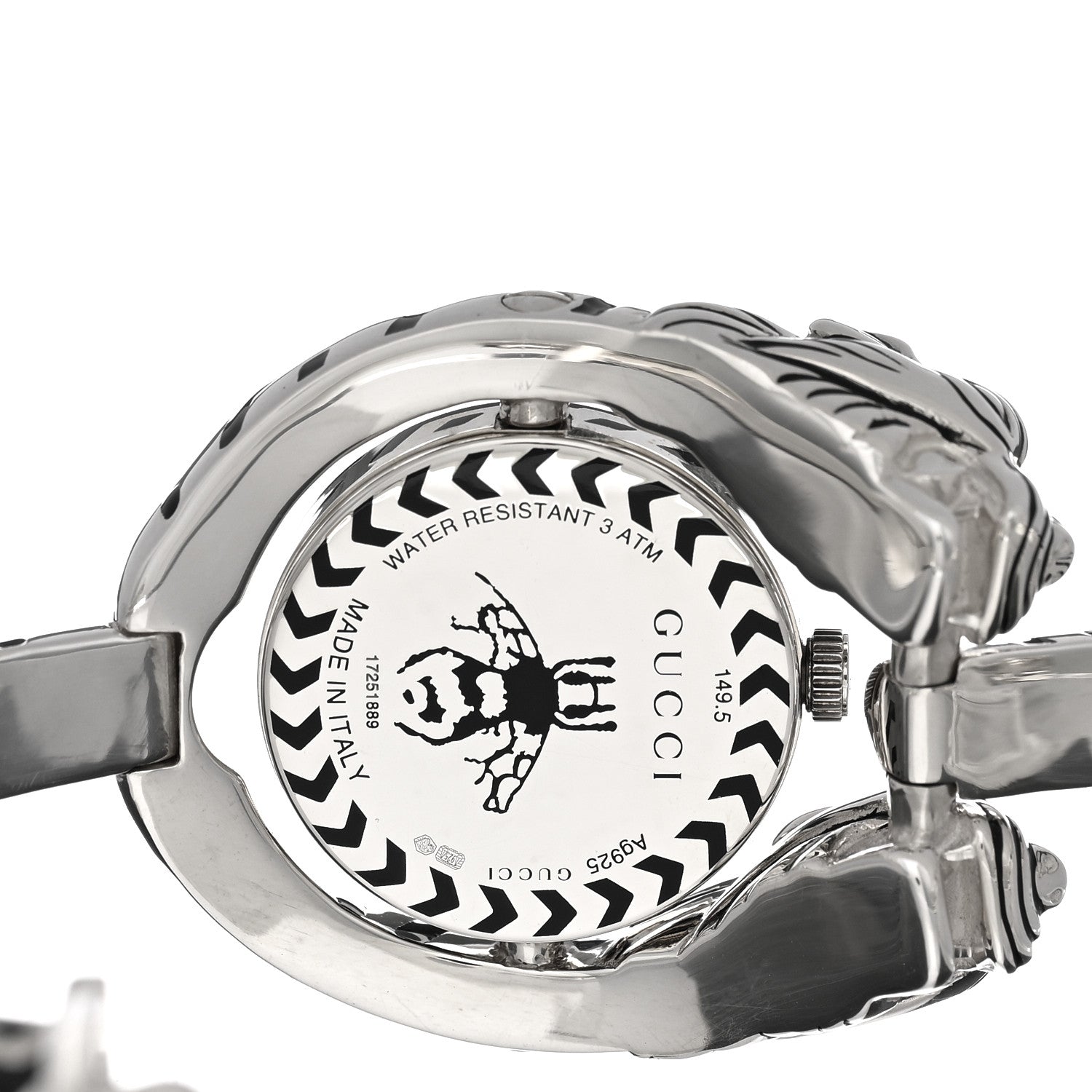 Gucci Sterling Silver Black Mother of Pearl 23mm Dionysus Quartz Watch 4 of 4