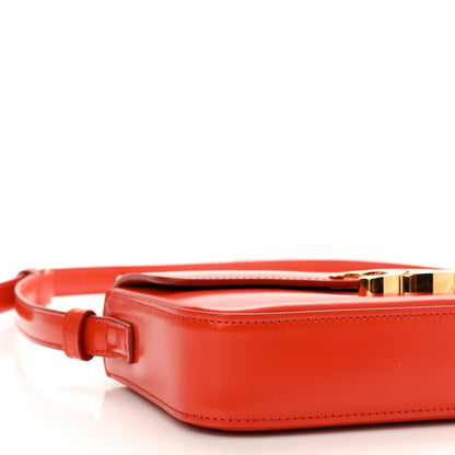 Celine Shiny Calfskin Triomphe Shoulder Bag Bright Red 10 of 11
