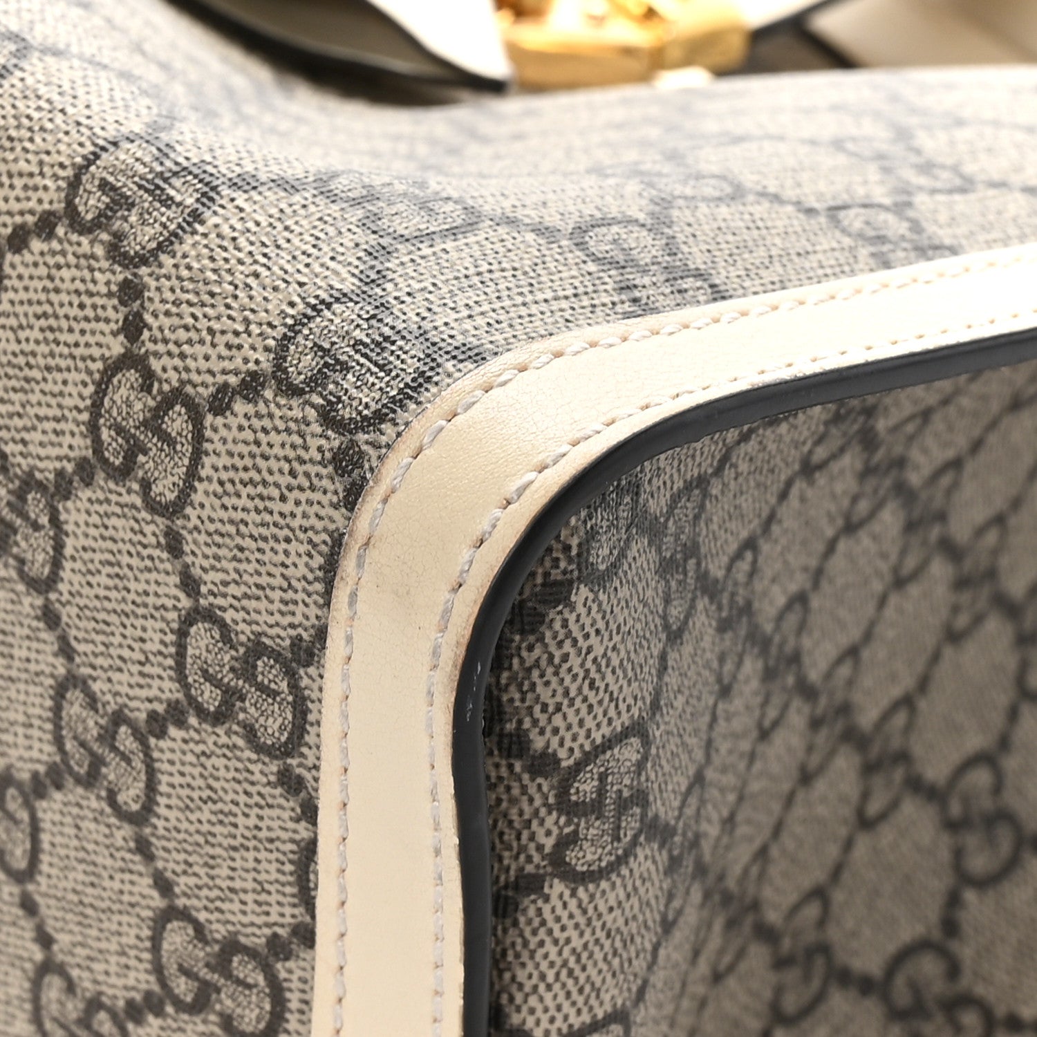 Gucci GG Supreme Monogram Medium Padlock Tote White 9 of 11