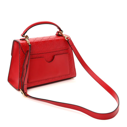 Gucci ssima Signature Small Padlock Top Handle Bag Hibiscus Red 2 of 8