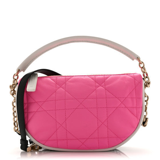 Christian Dior Lambskin Cannage Small Dior Vibe Hobo Bag Pink 2 of 2