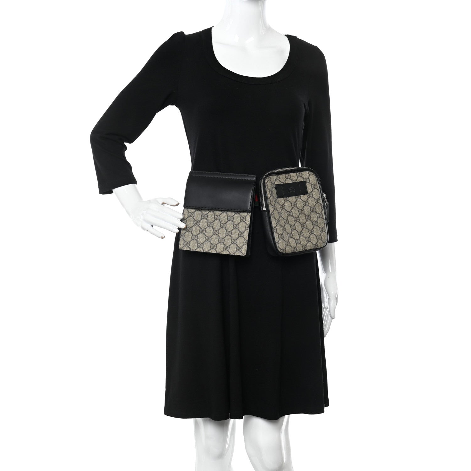 Gucci GG Supreme Monogram Web Belt Bag Black 2 of 18