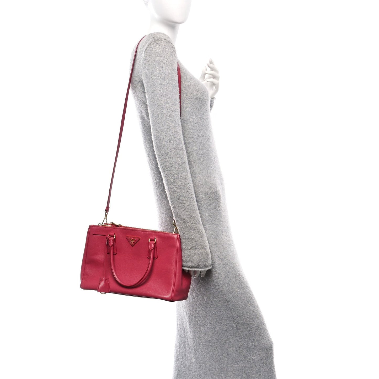 Saffiano Small Galleria Double Zip Tote Peonia