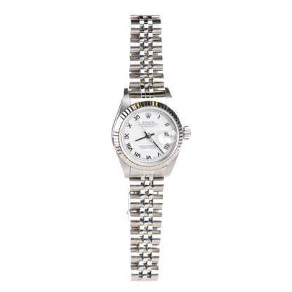 Rolex Stainless Steel 18K White Gold 26mm Oyster Perpetual Datejust Watch White Roman 179174 2 of 7