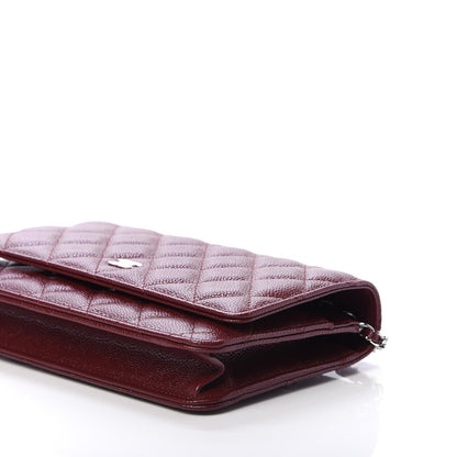 Chanel Caviar Quilted Wallet On Chain WOC Dark Red 7 of 12