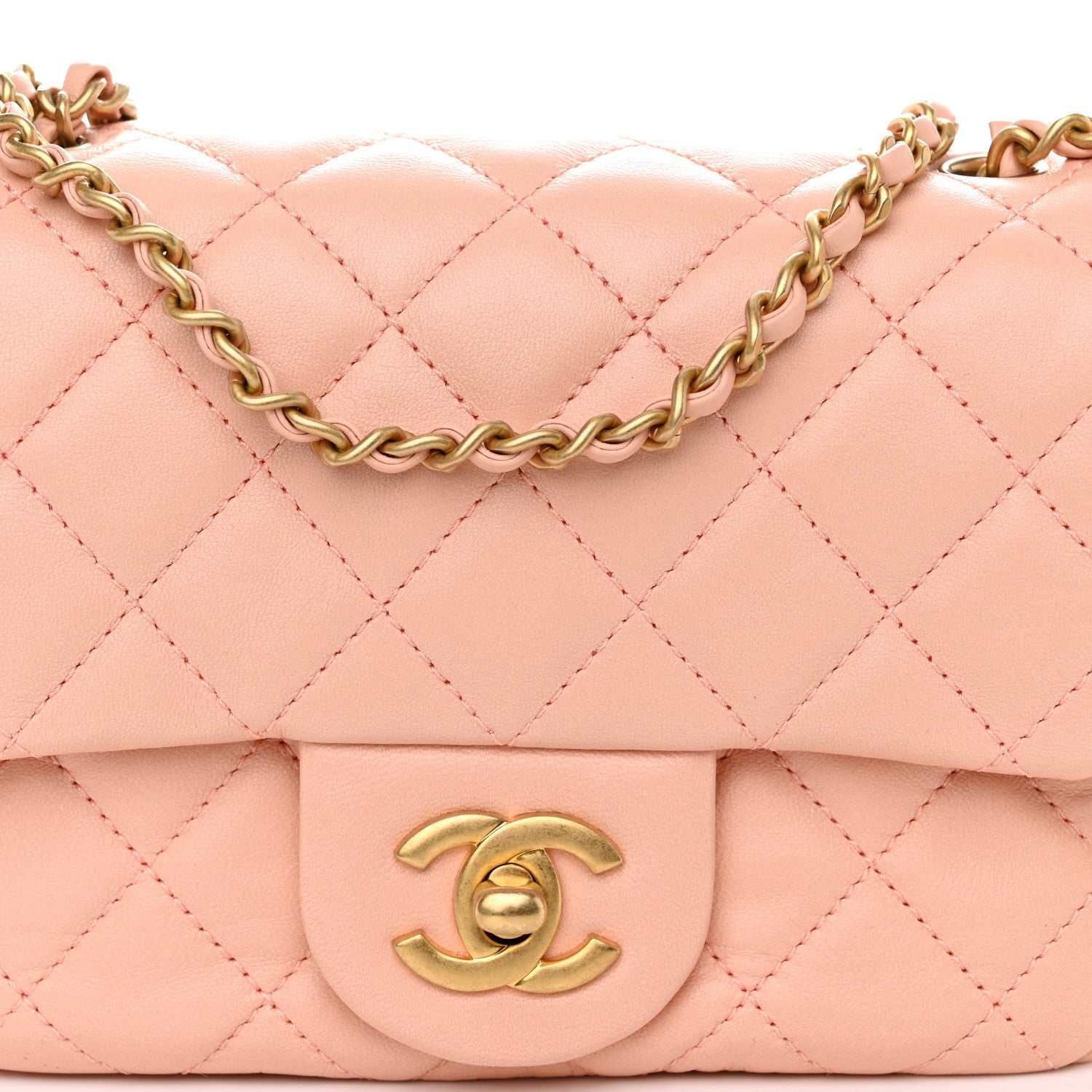 Chanel Lambskin Quilted Mini Pearl Crush Flap Light Orange 8 of 10