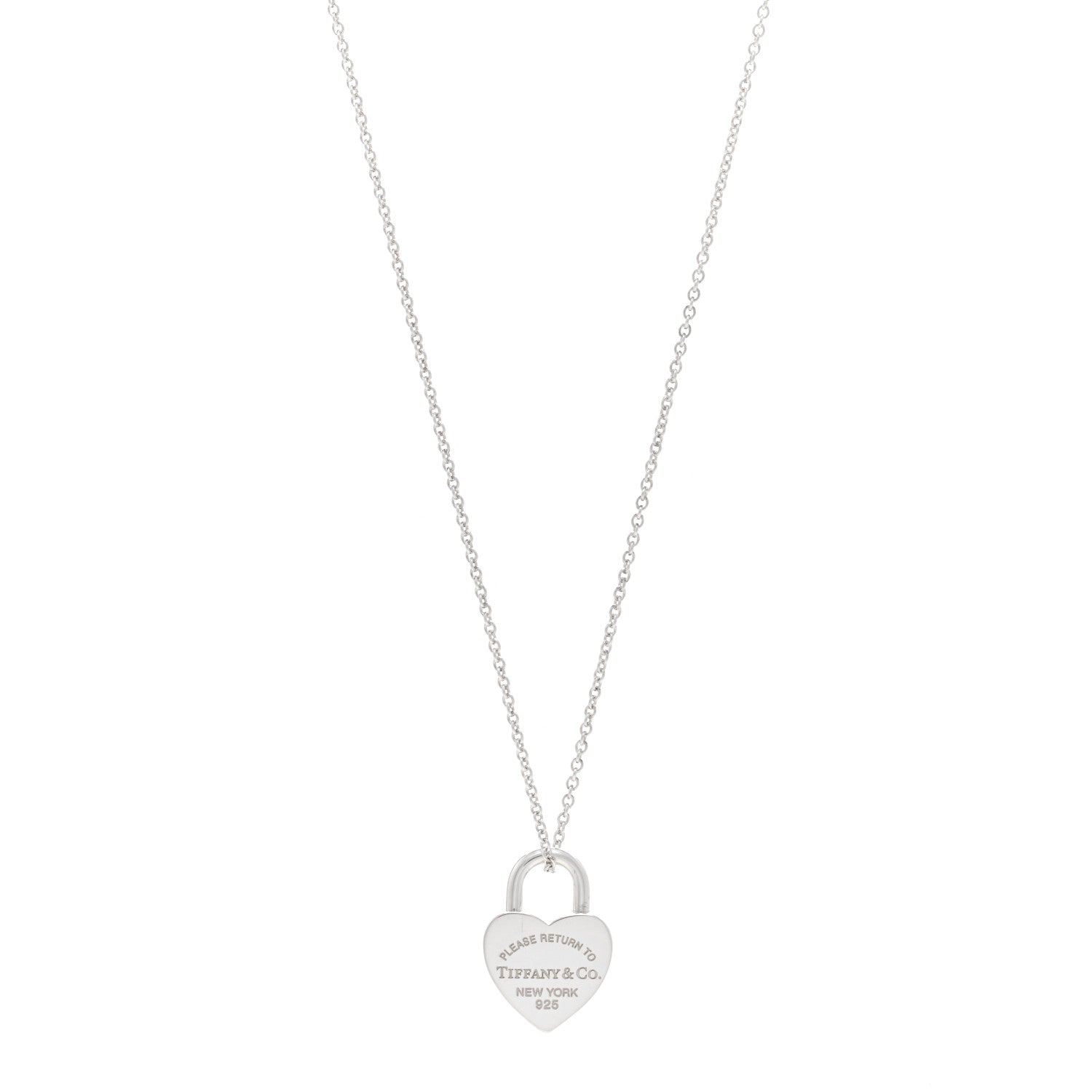Tiffany Sterling Silver Return to Tiffany Heart Lock Pendant Necklace 1 of 4