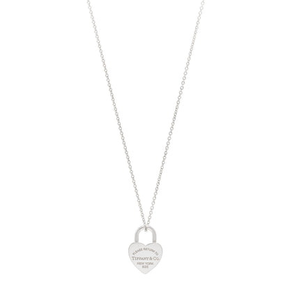 Tiffany Sterling Silver Return to Tiffany Heart Lock Pendant Necklace 1 of 4