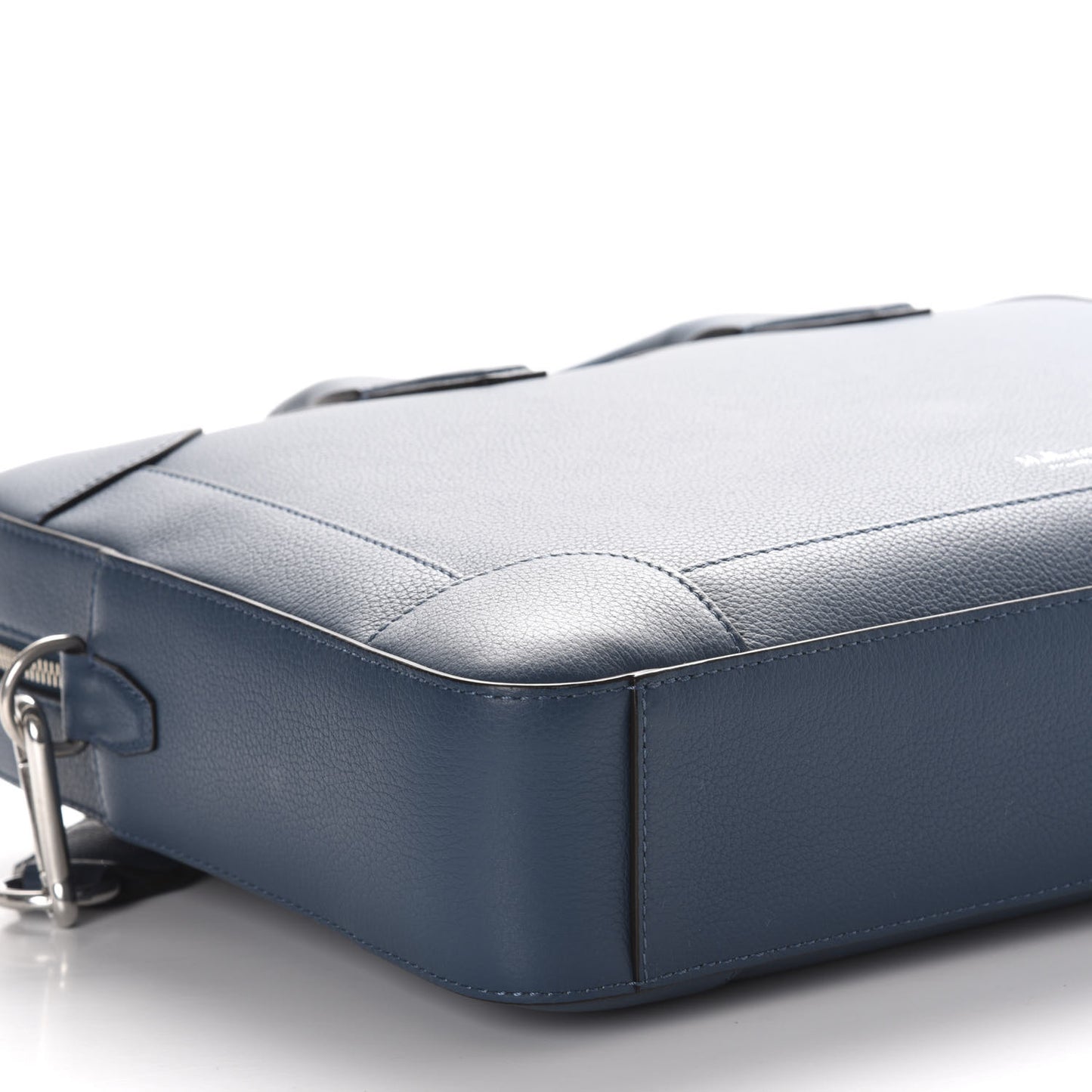 Small Classic Grain Calfskin Belgrave Single Document Holder Deep Sea