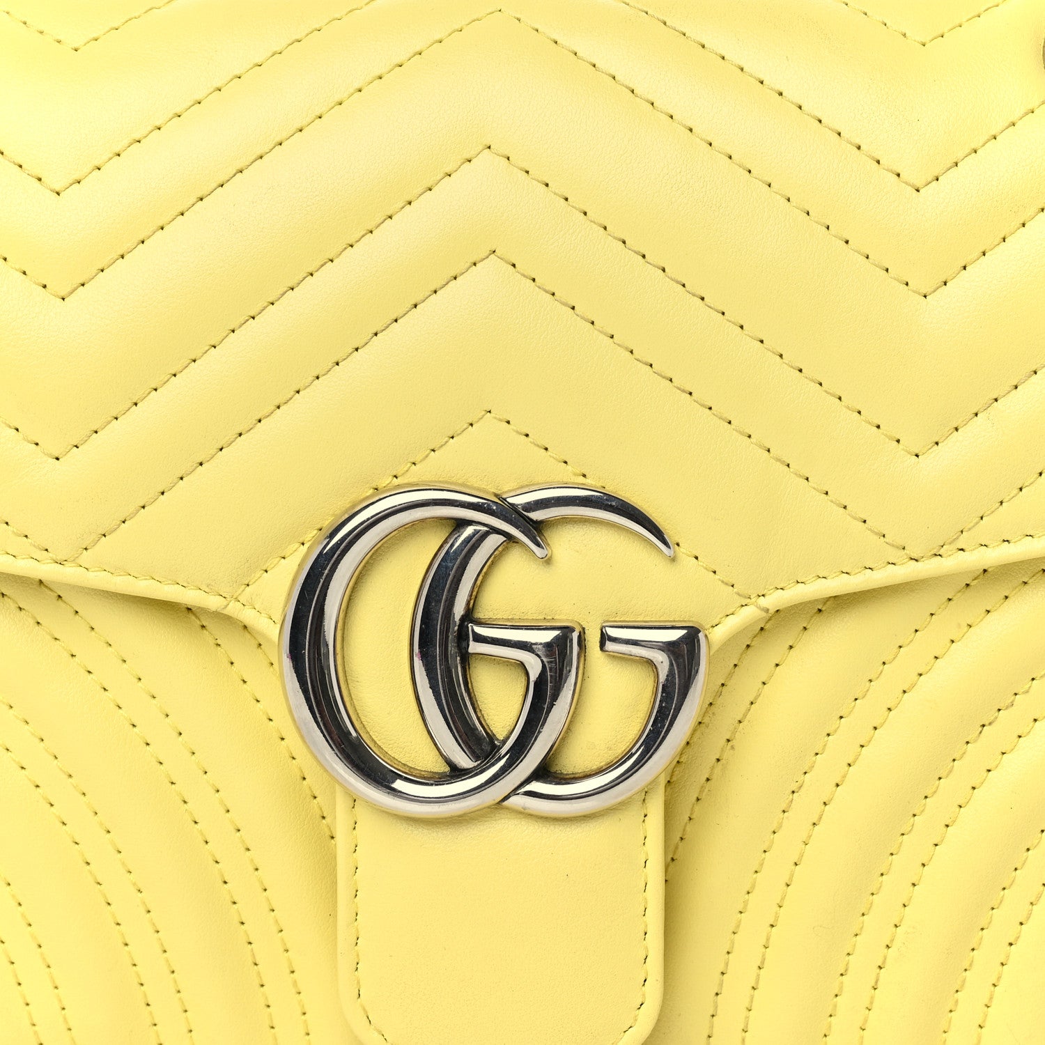 Gucci Calfskin Matelasse Small GG Marmont Shoulder Bag Banana 6 of 8