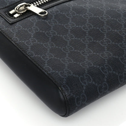 Gucci GG Supreme Monogram Web Small Flat Messenger Bag  Black Grey 7 of 8