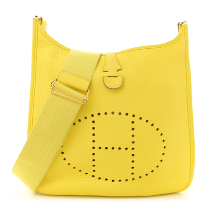 Hermes Taurillon Clemence Evelyne III PM Lime 1 of 13