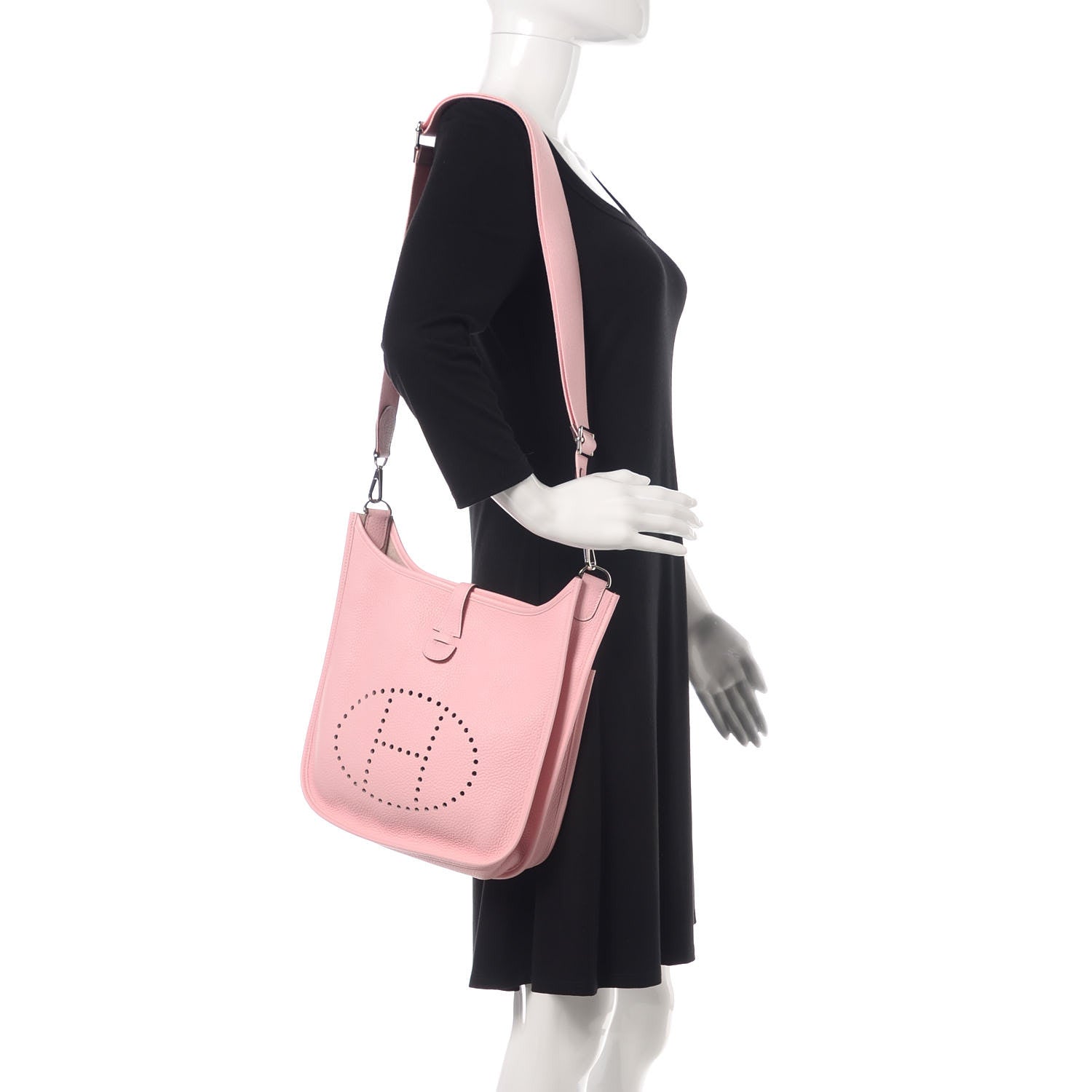 Hermes Taurillon Clemence Evelyne III PM Rose Sakura 2 of 13
