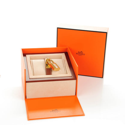 Hermes Stainless Steel Barenia 20mm Kelly Cadena Quartz Watch Fauve 2 of 10