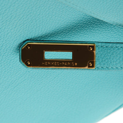Hermes Togo Kelly Retourne 32 Bleu Atoll 10 of 26