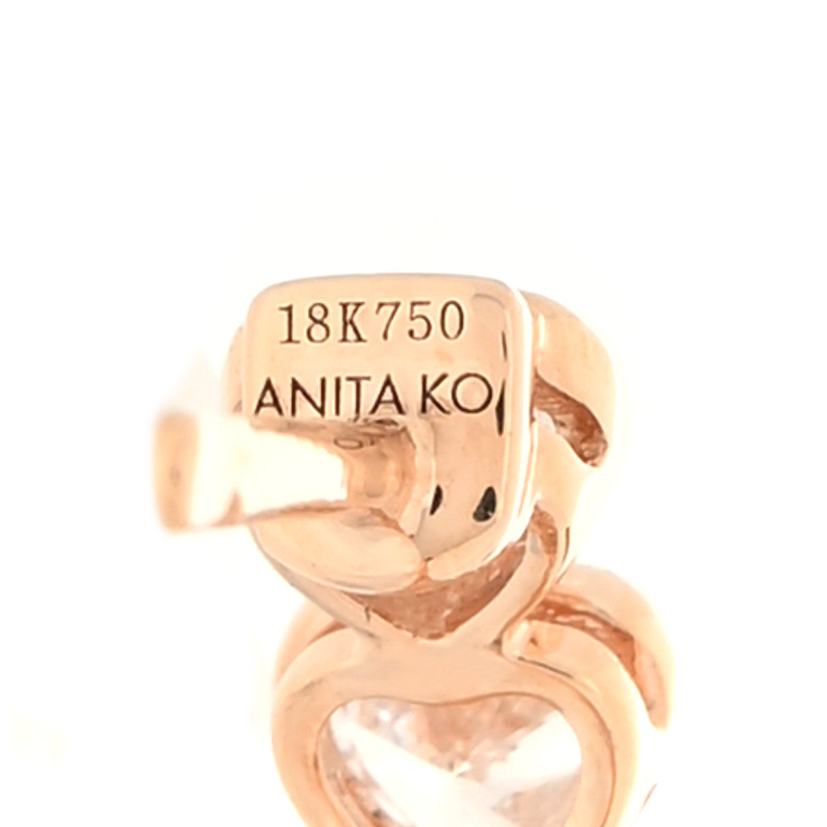 18K Rose Gold Diamond Bezel Heart Hoop Earrings