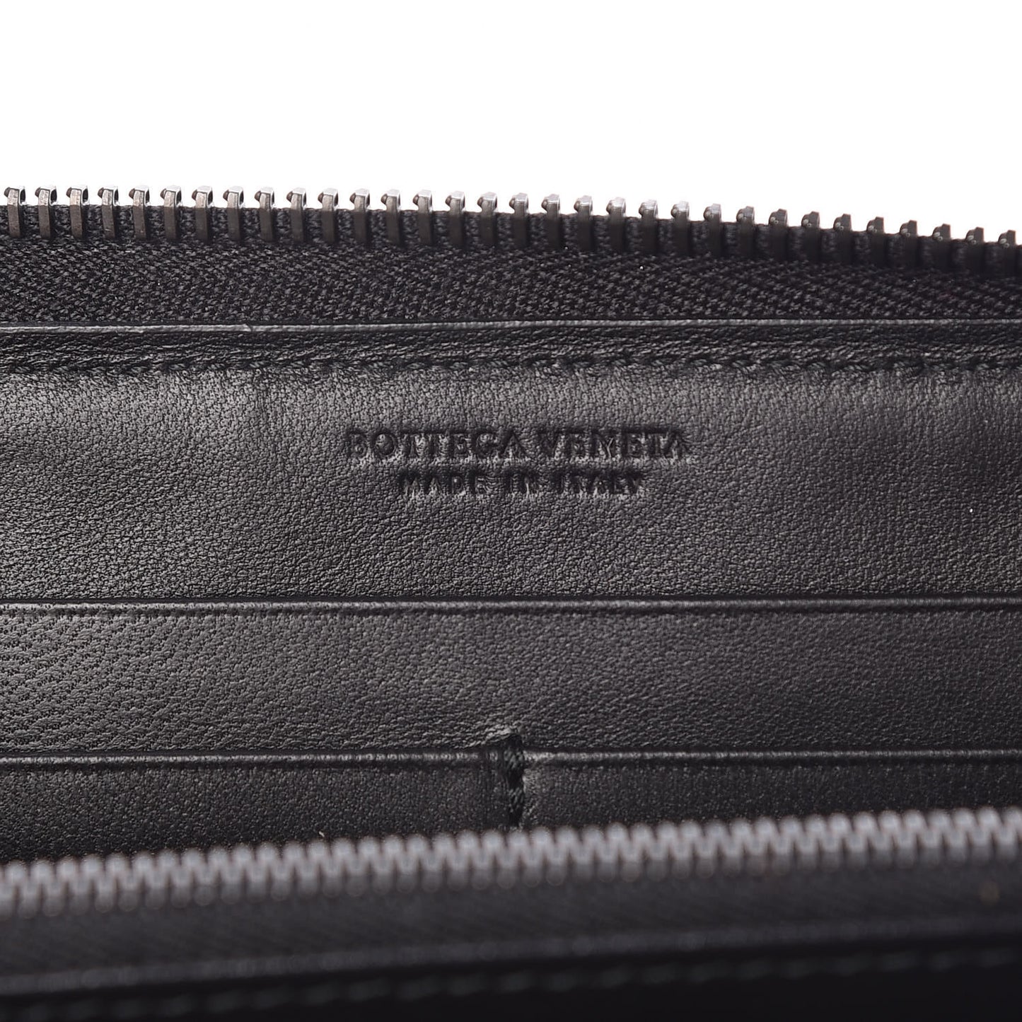 Nappa Intrecciato Gradient Spotted Zip Around Wallet Black Gray