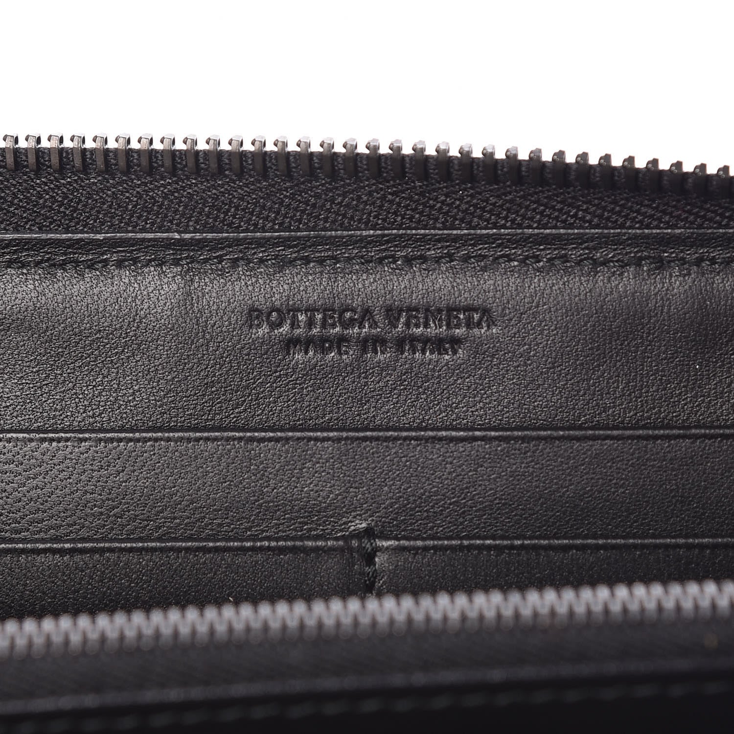 Bottega Veneta Nappa Intrecciato Gradient Spotted Zip Around Wallet Black Gray 6 of 13