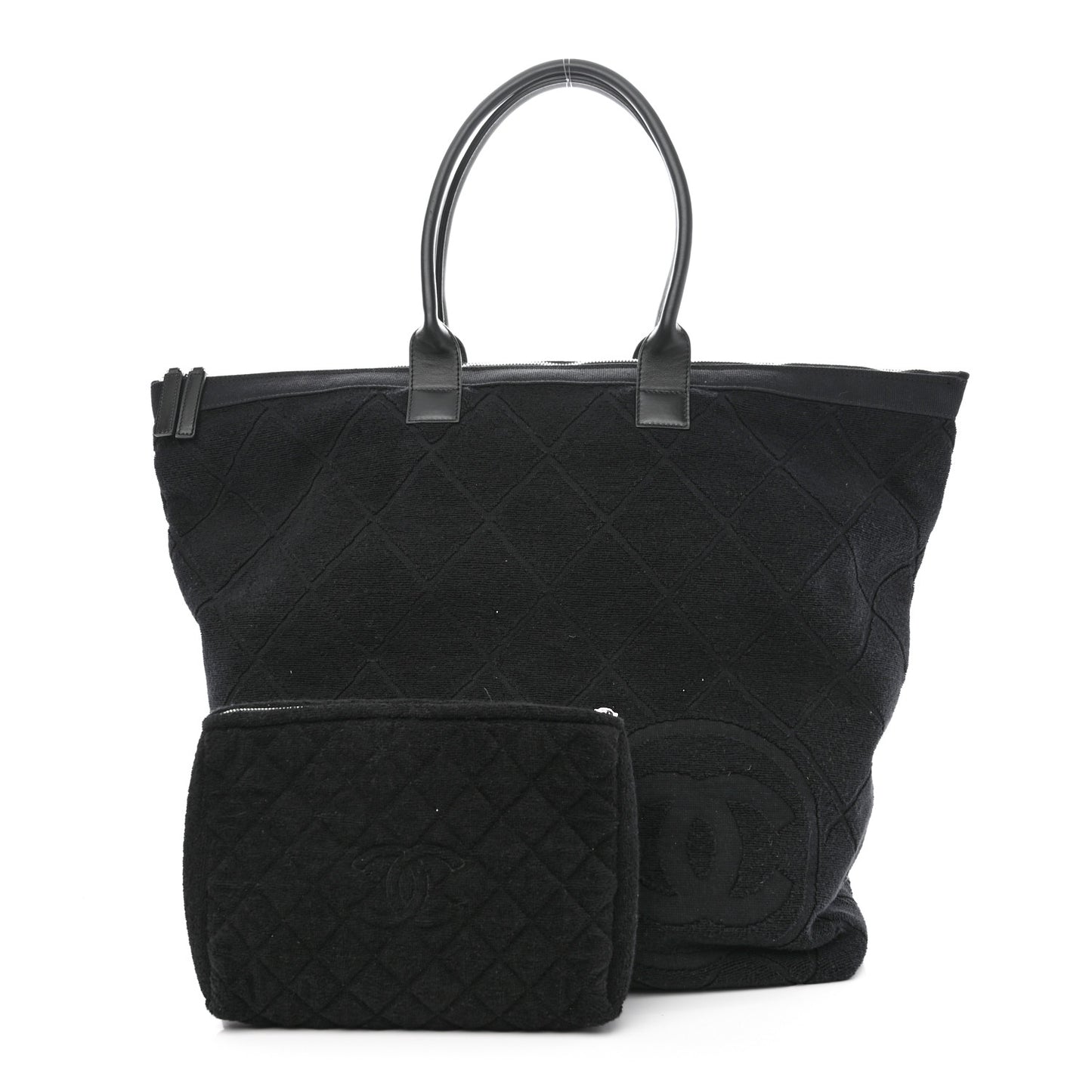 Terry Cotton CC Beach Tote Set Black