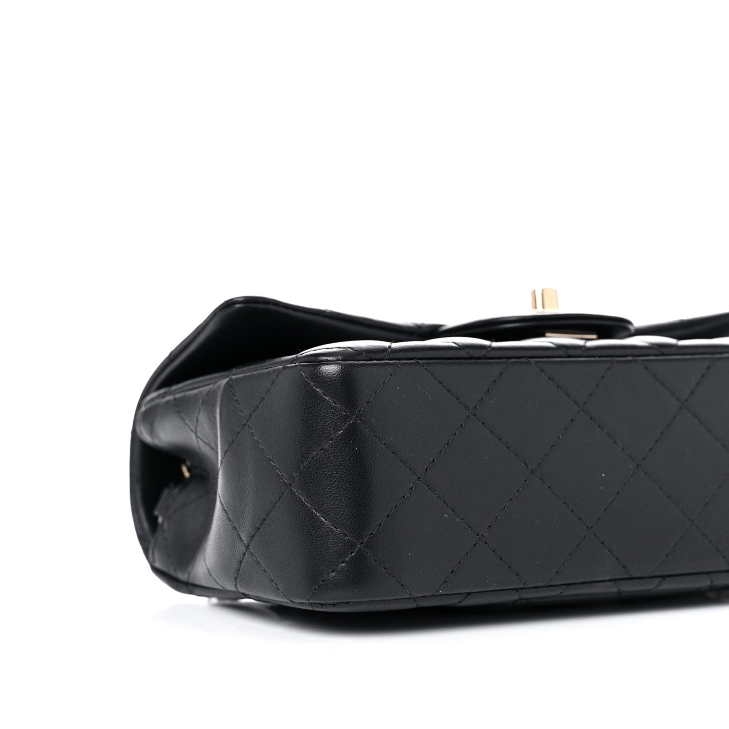 Lambskin Quilted Mini Rectangular Flap Black