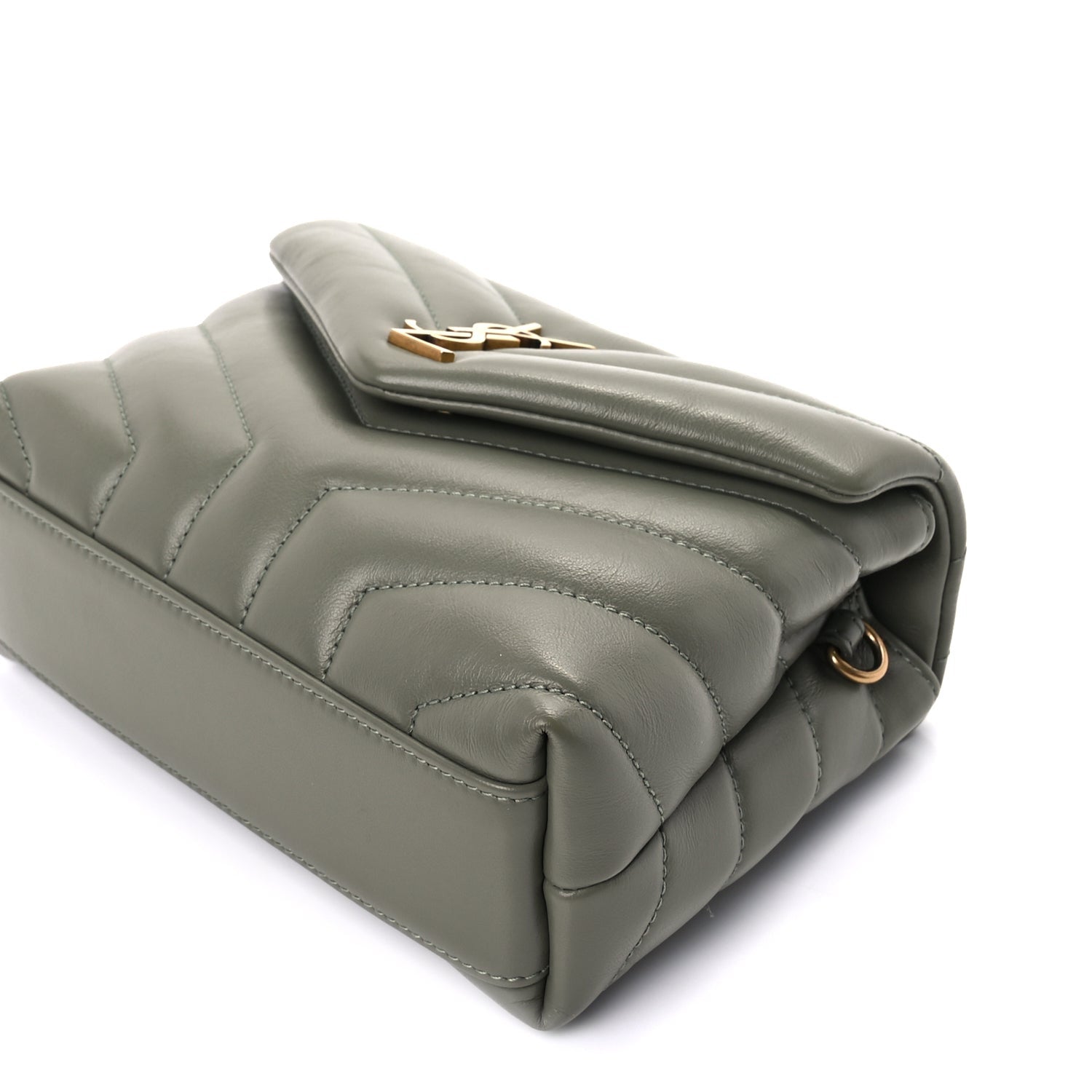 Saint Laurent Calfskin Y Quilted Monogram Toy Loulou Crossbody Bag  Light Sage 7 of 7