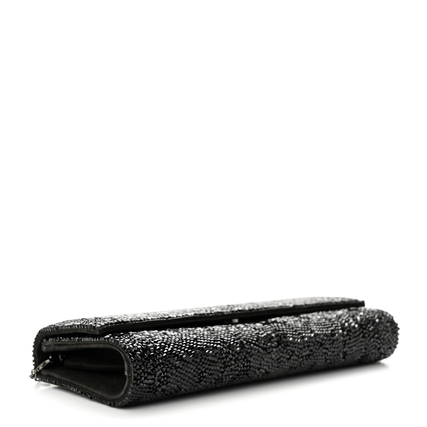 Swarovski Crystal Perry Flap Clutch Black