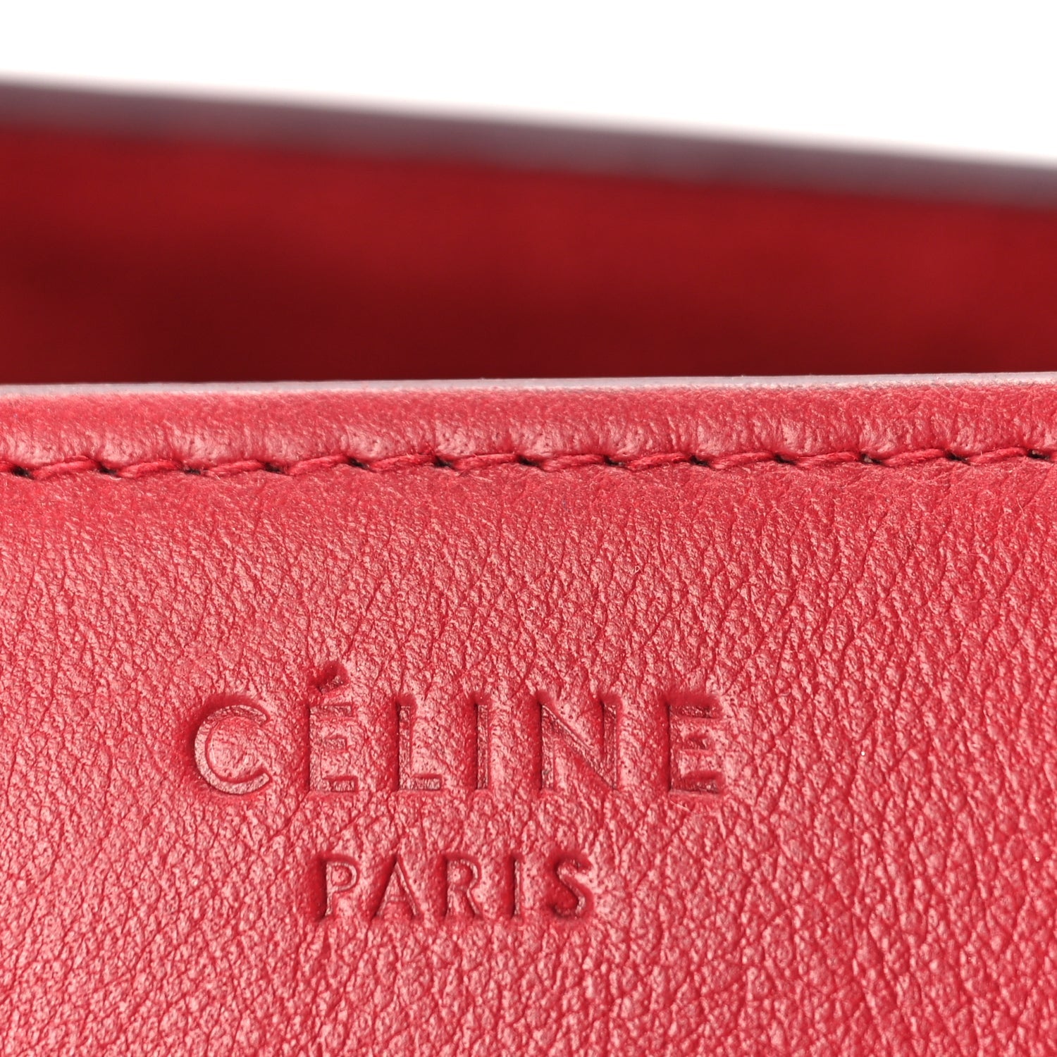 Celine Supple Calfskin Medium Phantom Luggage  Red 5 of 8