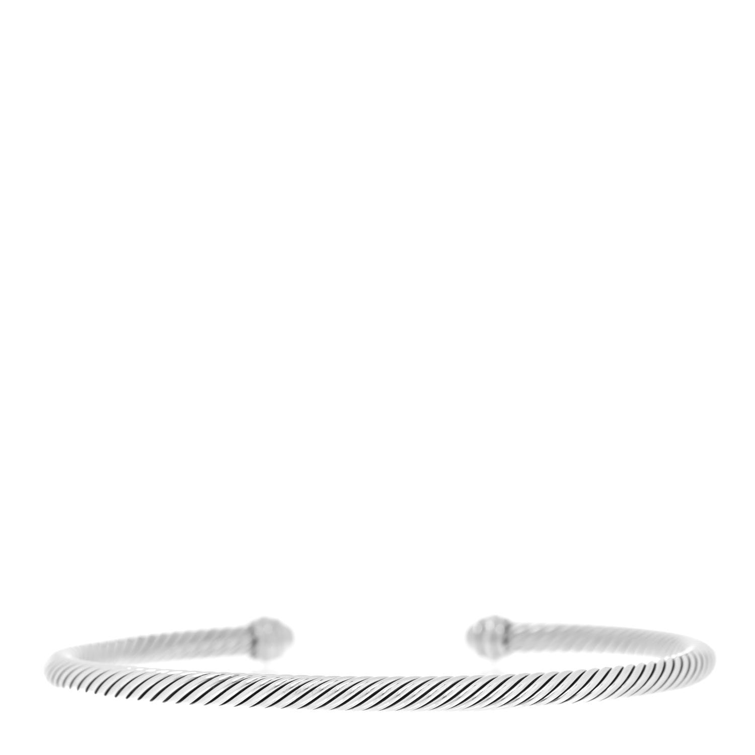 David Yurman Sterling Silver 18K Yellow Gold 4mm Cable Classics Bracelet 3 of 5