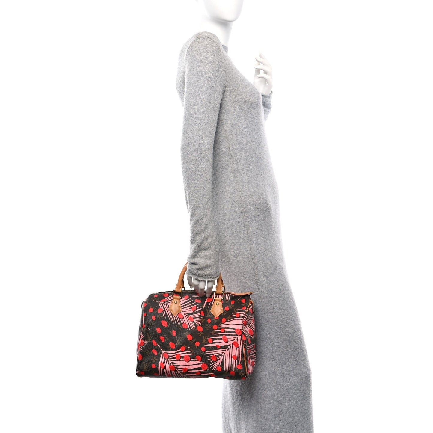 Monogram Jungle Dots Speedy 30 Sugar Pink Poppy