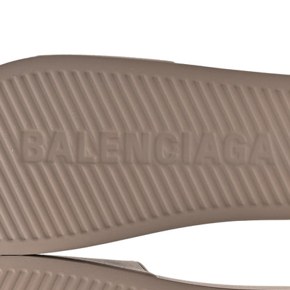 Balenciaga Rubber Allover Logo Pool Slide Sandals 38 Dark Mink 6 of 10