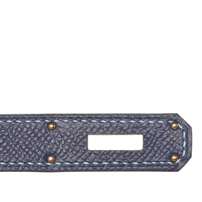 Hermes Epsom Horseshoe Birkin 30 Rose Azalee Bleu Saphir 11 of 32