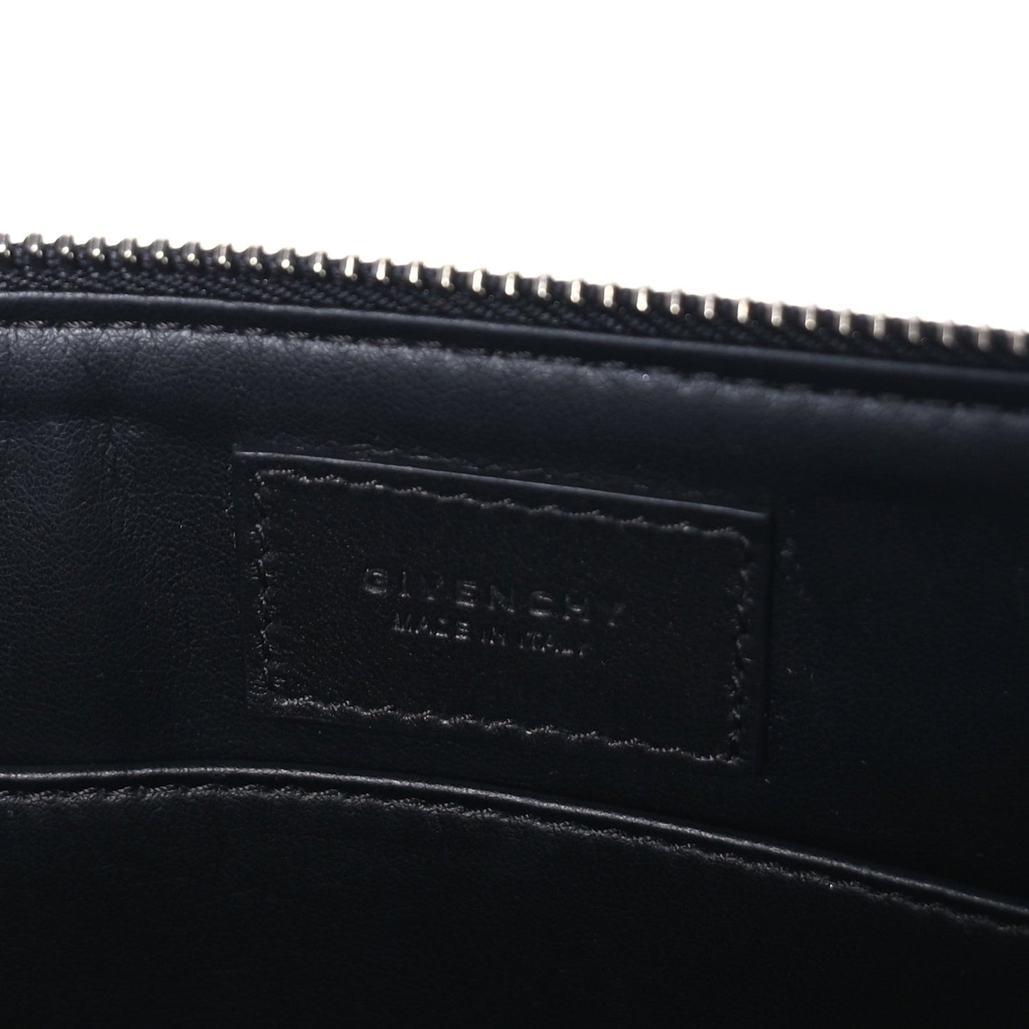 Calfskin Paris Print Medium Cosmetic Pouch  Black