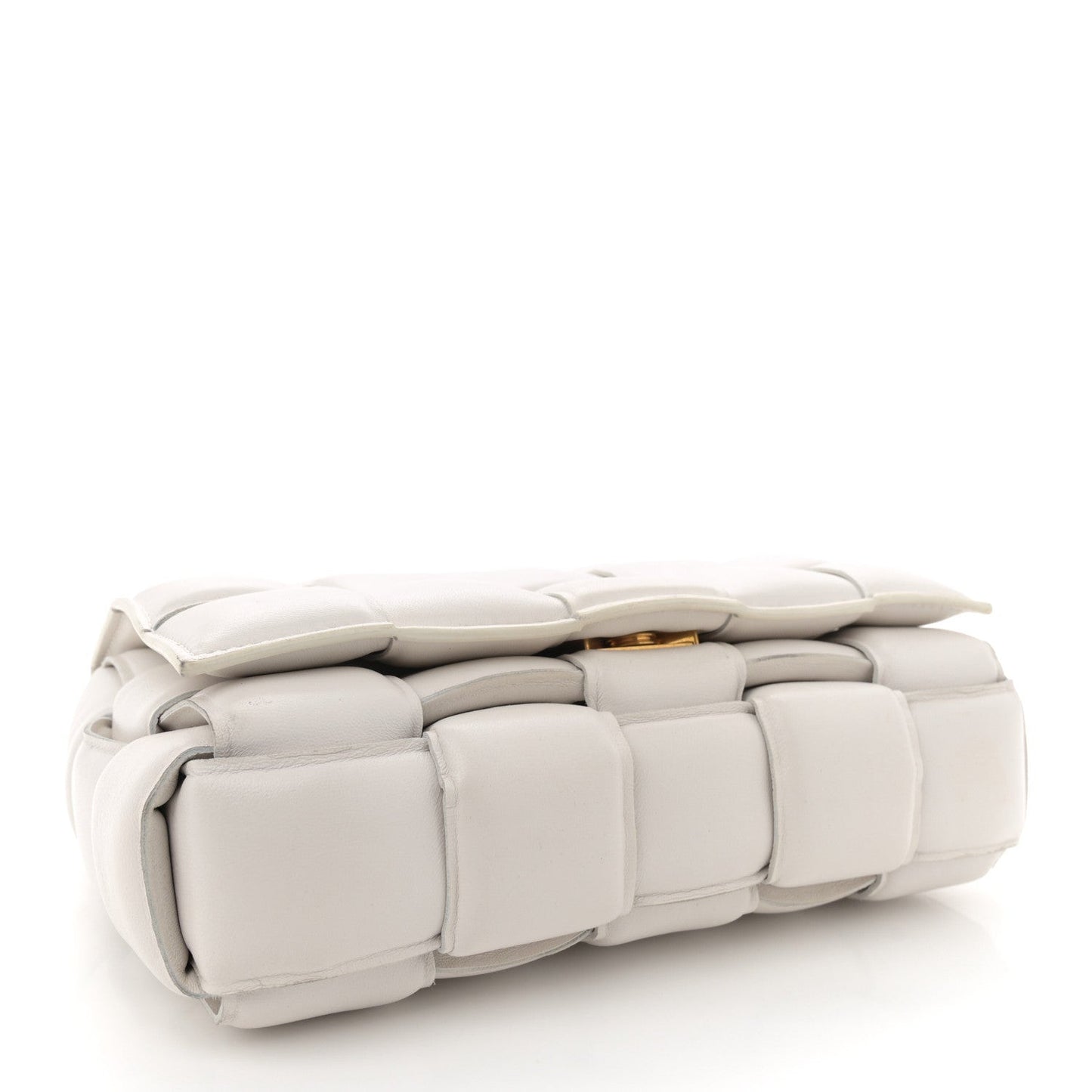 Nappa Maxi Intreccio Padded Cassette Crossbody Bag Chalk