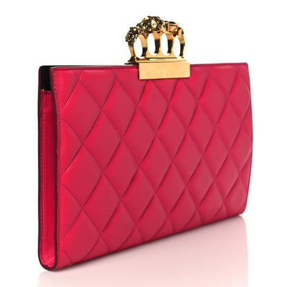 Alexander McQueen Nappa Quilted Knuckle Flat Clutch Orchid Pink 3 of 7