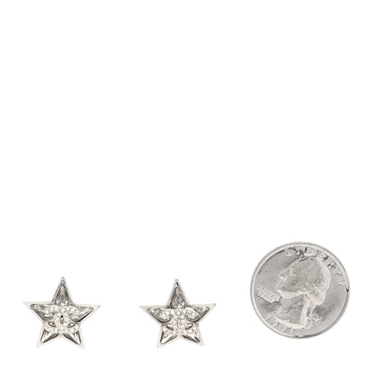 Chanel Crystal CC Star Earrings Silver 2 of 4