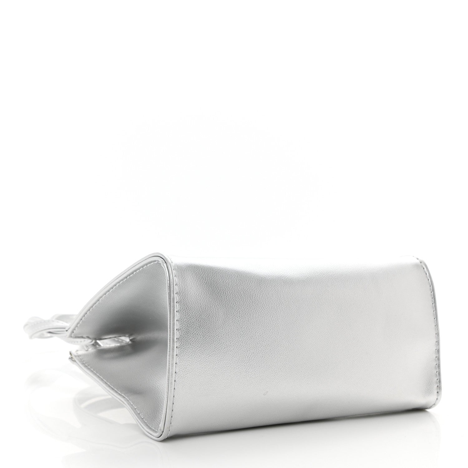 Telfar Metallic Vegan Leather Small Shopping Bag Silver 4 of 9