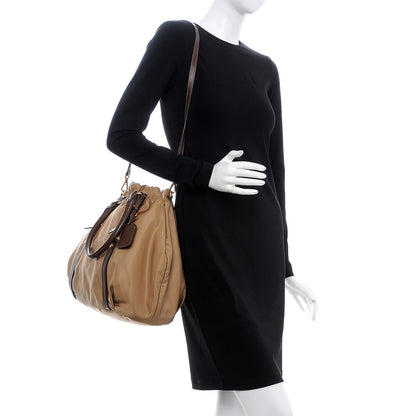 Prada Tessuto Nylon Logo Tote Cammello 2 of 10