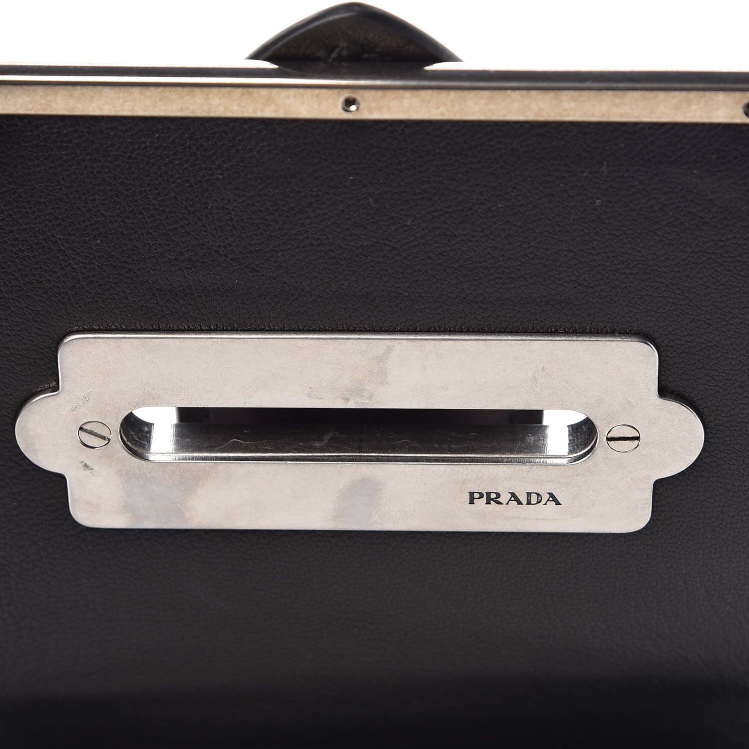 Prada Metallic Vitello Saffiano Cahier Bag Ferro Black 8 of 8